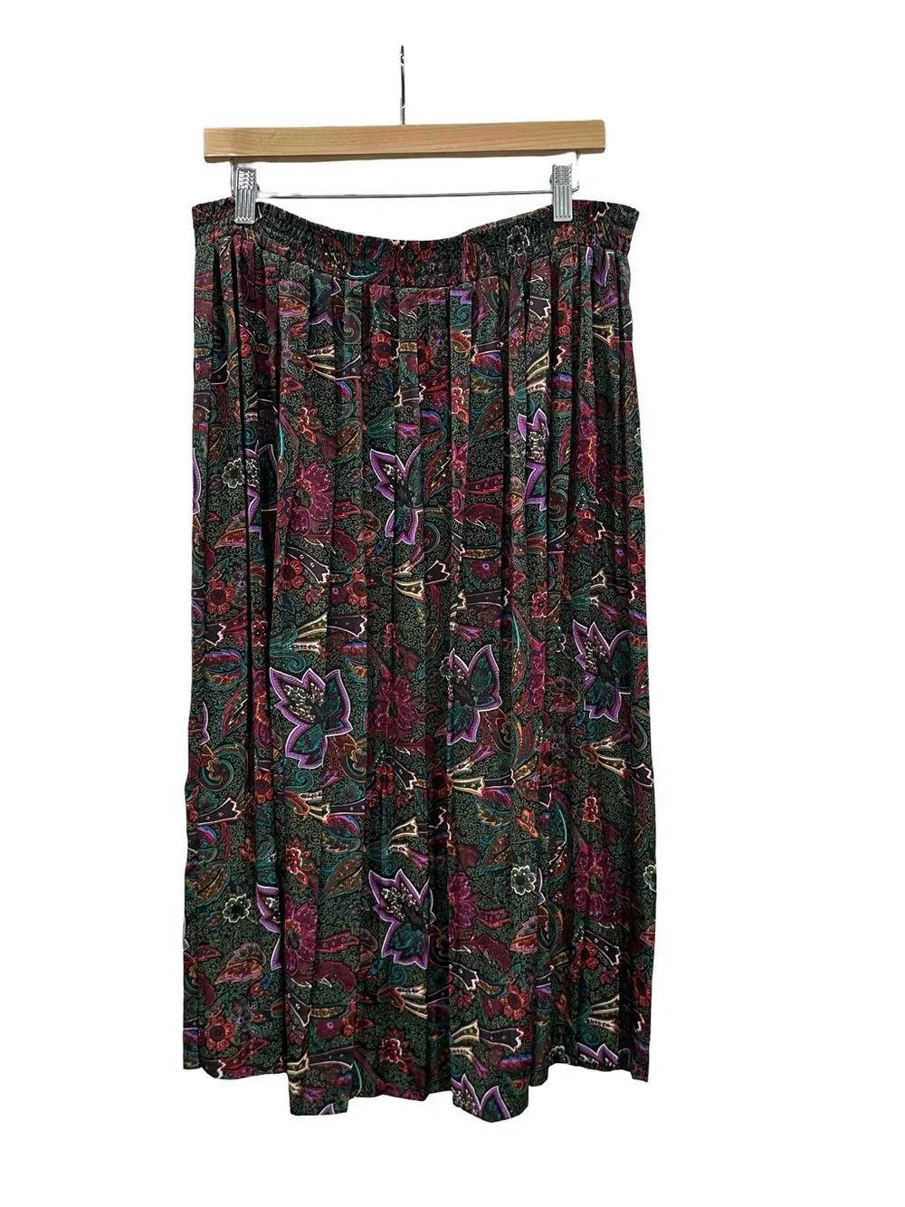 Vintage Koret 2-Piece Blouse & Paisley Midi Skirt Set Women’s Size 10